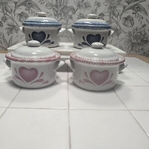 Set of Heart Design Mini Casserole Dishes